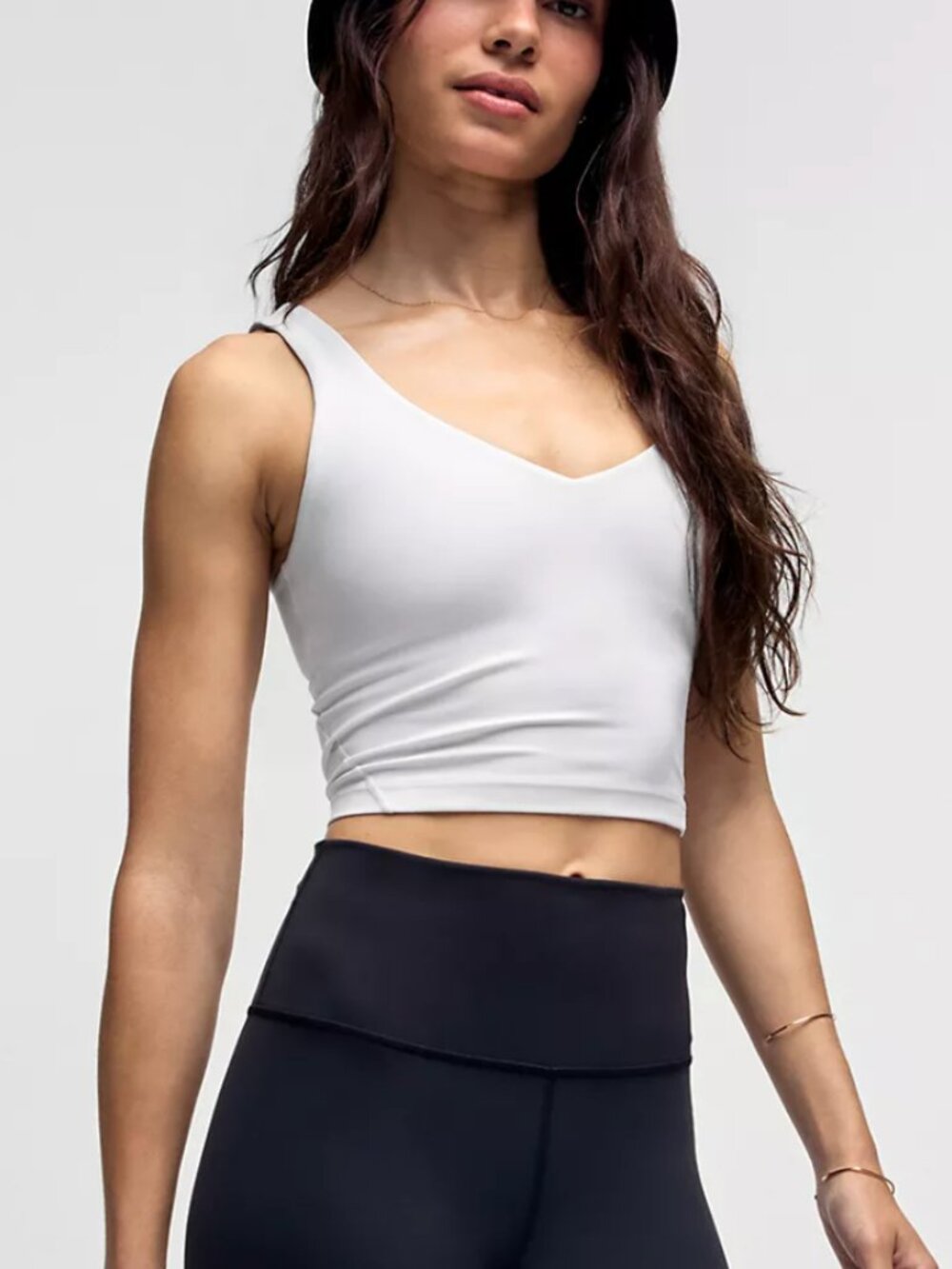 Lululemon Align White Tank Top Sports Bra Shelf Bra Yoga Size 8